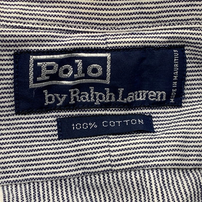 【中古品】【メンズ】 POLO RALPH LAUREN ポロ・ラルフローレン 90S LS COTTON STRIPE WORK SHIRT ロングスリーブ コットン ストライプ ワーク シャツ 長袖 トップス 146-250127-mm-1-izu サイズ：下記参照 カラー：グレー 万代Net店