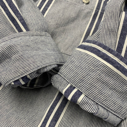 【中古品】【メンズ】 POLO RALPH LAUREN ポロ・ラルフローレン 90S LS COTTON STRIPE WORK SHIRT ロングスリーブ コットン ストライプ ワーク シャツ 長袖 トップス 146-250127-mm-1-izu サイズ：下記参照 カラー：グレー 万代Net店