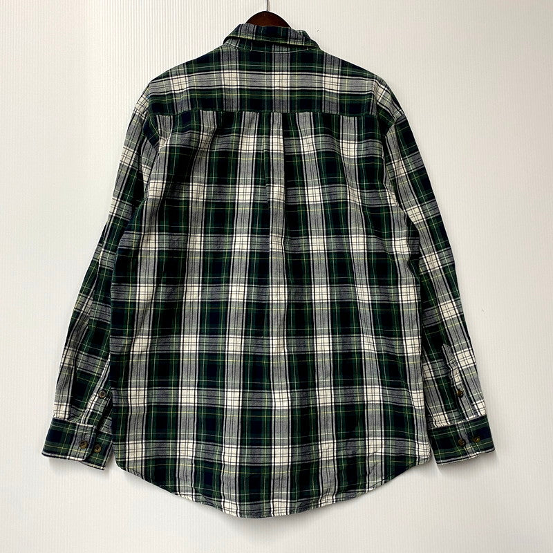 【中古品】【メンズ】  OLD BAPE A BATHING APE オールド ベイプ  アベイシングエイプ LS CHECK SHIRT ロングスリーブ チェックシャツ 長袖 トップス 142-250128-as-05-izu サイズ：L カラー：グリーン系 万代Net店