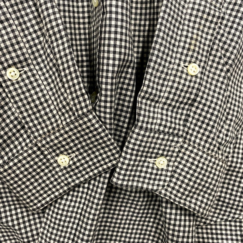 【中古品】【メンズ】 RALPH LAUREN ラルフローレン 90S BLAKE LS GINGAM CHECK SHIRT 90年代 ブレイク ロングスリーブギンガムチェックシャツ トップス 長袖 146-250129-ma-05-izu サイズ：LL カラー：白/黒 万代Net店