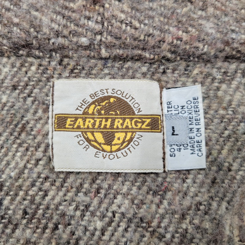 【中古品】【メンズ】  EARTH RAGZ アースラグズ 90S HALF ZIP MEXICAN PULLOVER ハーフジップ メキシカン プルオーバー メキシコ製 長袖 トップス 146-250307-as-18-izu サイズ：L カラー：ブラウン 万代Net店