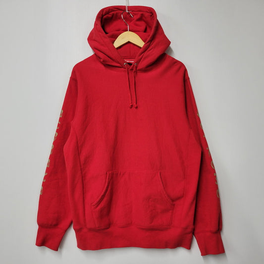【中古品】【メンズ】 Supreme シュプリーム GRADIENT SLEEVE HOODED SWEATSHIRT グラディエント スリーブ フーデッド スウェットシャツ パーカー 長袖 トップス 149-250711-as-13-izu サイズ：L カラー：レッド 万代Net店