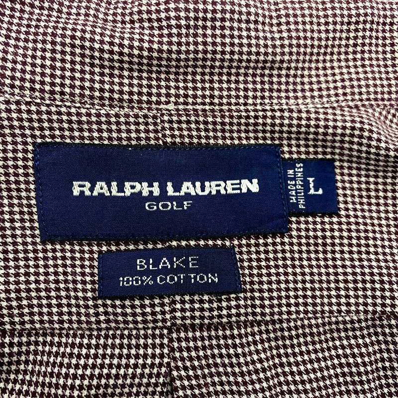 【中古品】【メンズ】  RALPH LAUREN GOLF ラルフローレン ゴルフ BLAKE LS BD ブレイク ロングスリーブ ボタンダウン 千鳥格子 シャツ 長袖 トップス 146-250206-as-28-izu サイズ：L カラー：パープル系 万代Net店