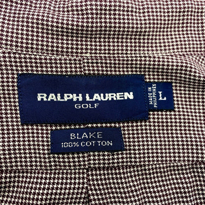 【中古品】【メンズ】  RALPH LAUREN GOLF ラルフローレン ゴルフ BLAKE LS BD ブレイク ロングスリーブ ボタンダウン 千鳥格子 シャツ 長袖 トップス 146-250206-as-28-izu サイズ：L カラー：パープル系 万代Net店