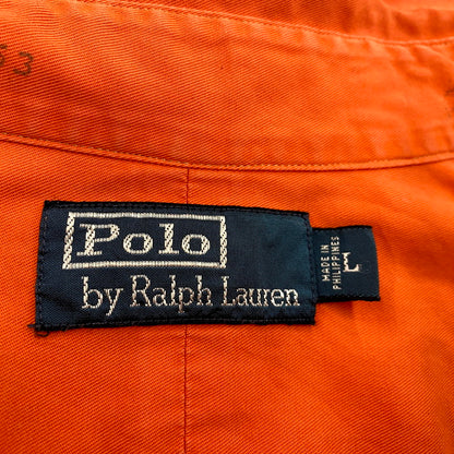 【中古品】【メンズ】 Polo by Ralph Lauren ポロバイラルフローレン 90S LS WORK SHIRT ロングスリーブ ワークシャツ 長袖 トップス 146-250206-as-26-izu サイズ：L カラー：オレンジ 万代Net店