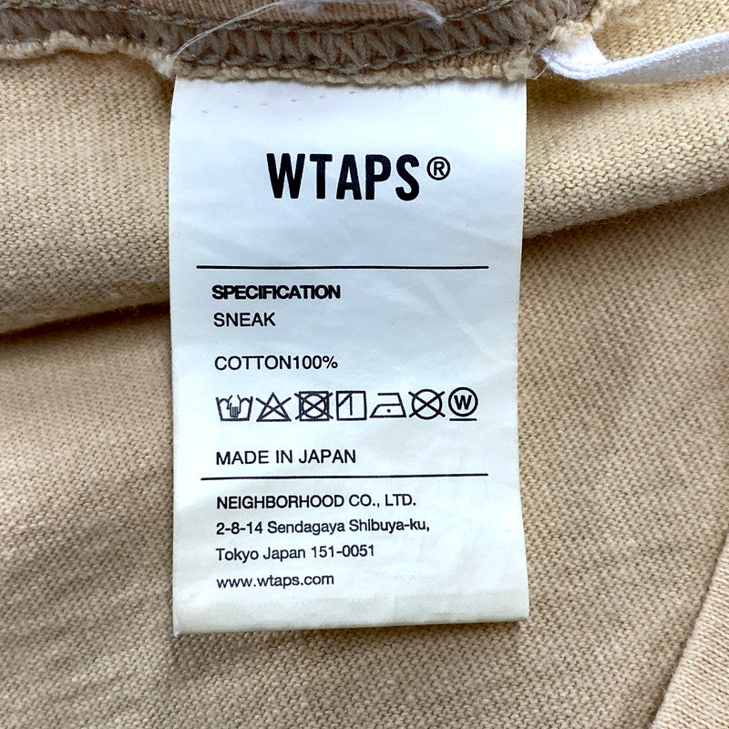 【中古品】【メンズ】 WTAPS ダブルタップス 22SS LOCKER SS COTTON ロッカー ショートスリーブ コットン 半袖 Tシャツ トップス 142-250206-as-32-izu サイズ：04 カラー：ベージュ系 万代Net店