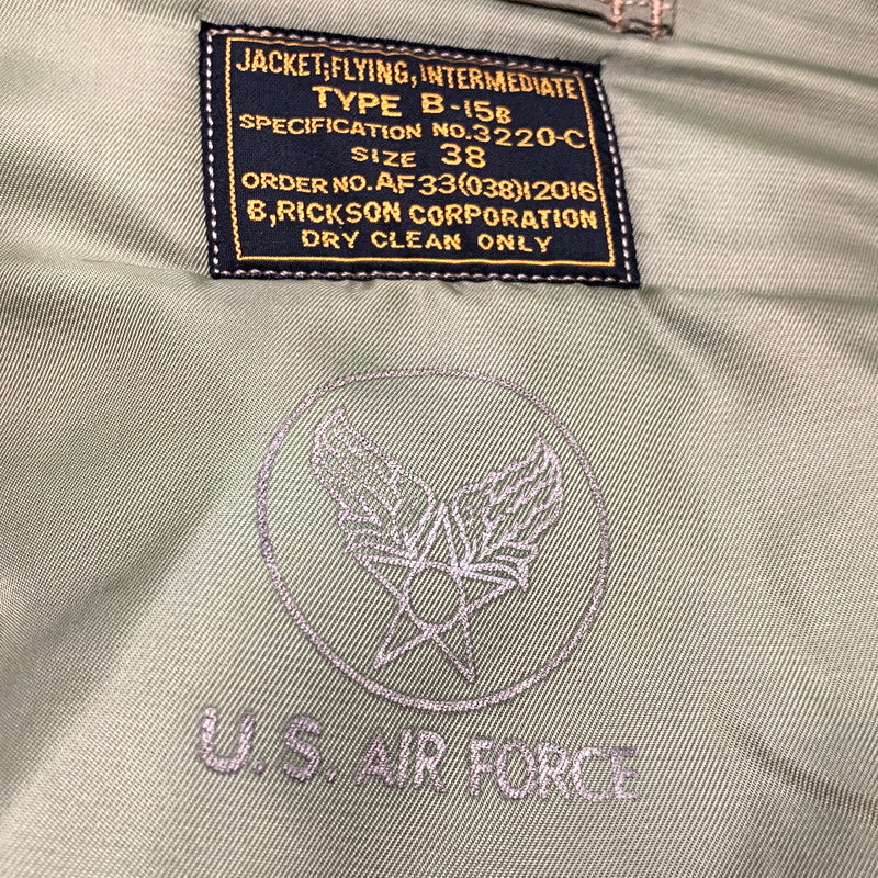 【現状渡し品】【メンズ】 Buzz Rickson's バズリクソンズ M13649 M13650 US AIR FORCE B-15B FLIGHT JACKET アメリカ空軍 B-15B フライトジャケット アウター 長袖 145-250129-ma-19-izu サイズ：38 カラー：カーキ 万代Net店