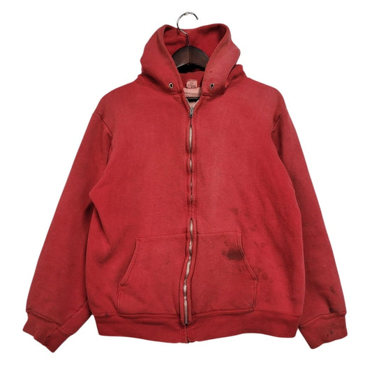 【現状渡し品】【メンズ】 MAYO SPRUCE メイヨースプルース IDEAL ZIP 60S THERMAL LINER ZIP-UP DOUBLE FACE HOODED SWEATSHIRT サーマルライナー ジップアップ ダブルフェイス フーデッド スウェット パーカー 146-250129-as-06-izu サイズ：L カラー：レッド 万代Net店