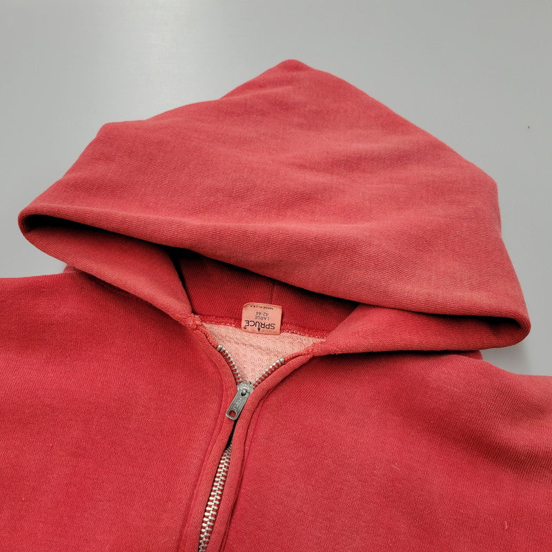 【現状渡し品】【メンズ】 MAYO SPRUCE メイヨースプルース IDEAL ZIP 60S THERMAL LINER ZIP-UP DOUBLE FACE HOODED SWEATSHIRT サーマルライナー ジップアップ ダブルフェイス フーデッド スウェット パーカー 146-250129-as-06-izu サイズ：L カラー：レッド 万代Net店