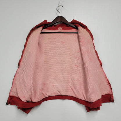 【現状渡し品】【メンズ】 MAYO SPRUCE メイヨースプルース IDEAL ZIP 60S THERMAL LINER ZIP-UP DOUBLE FACE HOODED SWEATSHIRT サーマルライナー ジップアップ ダブルフェイス フーデッド スウェット パーカー 146-250129-as-06-izu サイズ：L カラー：レッド 万代Net店