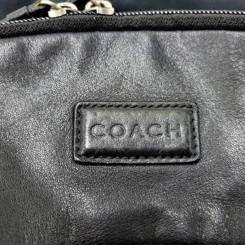 【中古品】【メンズ/レディース】 COACH コーチ LEATHER NYLON BACKPACK F70664 レザー ナイロン バックパック リュック バッグ カバン 鞄 180-250205-as-37-izu カラー：ネイビー系 万代Net店