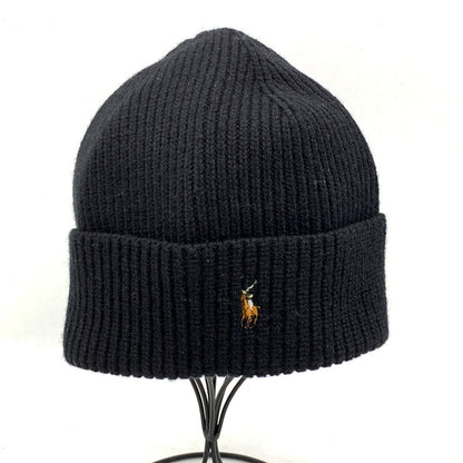 【中古品】【メンズ/レディース】 POLO RALPH LAUREN ポロ・ラルフローレン PONY BEANIE ポニー ビーニー ニット帽 帽子 185-250205-as-27-izu サイズ：ONE SIZE カラー：ブラック 万代Net店