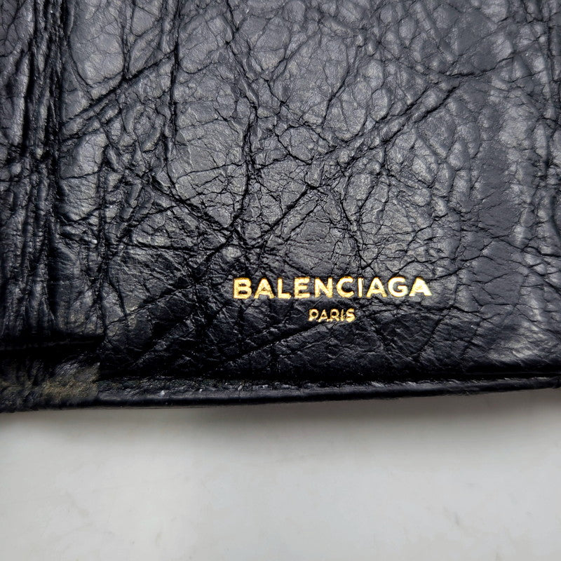 【現状渡し品】【メンズ/レディース】 BALENCIAGA バレンシアガ 391446 グラフィティペーパー ミニウォレット 三つ折り財布 181-250131-as-09-izu カラー：ブラック 万代Net店