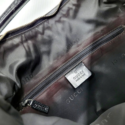 【中古品】【レディース】 GUCCI グッチ NYLON LEATHER HAND BAG 3766 ナイロン レザー ハンドバッグ カバン 鞄 180-250205-as-44-izu カラー：ブラック 万代Net店