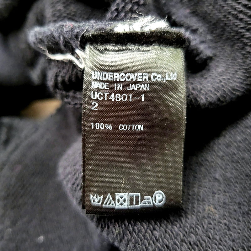 【中古品】【メンズ】 UNDERCOVER アンダーカバー 17AW OVERSIZED SWEATSHIRT UCT4801-1 オーバーサイズ スウェットシャツ ボロリブ トレーナー 長袖 トップス 140-250131-as-49-izu サイズ：2 カラー：ブラック 万代Net店