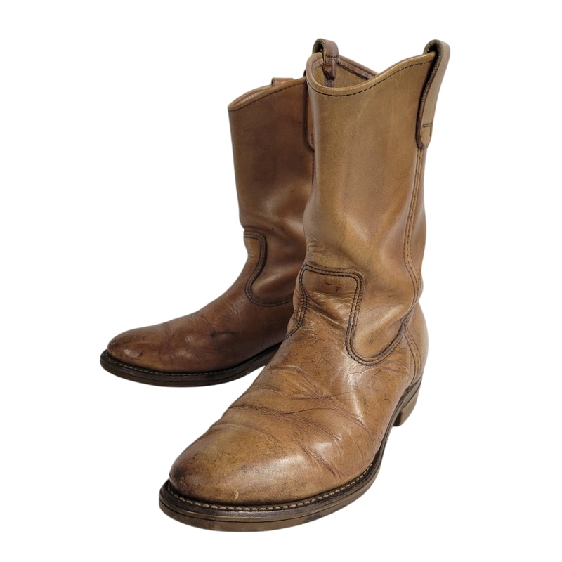 【現状渡し品】【メンズ】 RED WING レッドウィング 70S PECOS BOOTS ペコスブーツ USA製 プリント羽タグ シューズ 靴 164-250201-as-03-izu カラー：ブラウン 万代Net店