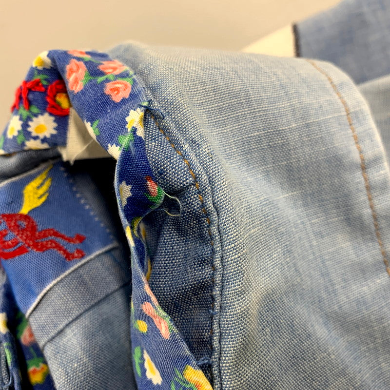 【中古品】【メンズ】 Wrangler ラングラー 70S ”FLOWER" LS WESTERN SHIRT 70年代 フラワー ロングスリーブウェスタンシャツ トップス 長袖 146-250209-ma-01-izu サイズ：不明 カラー：青 万代Net店