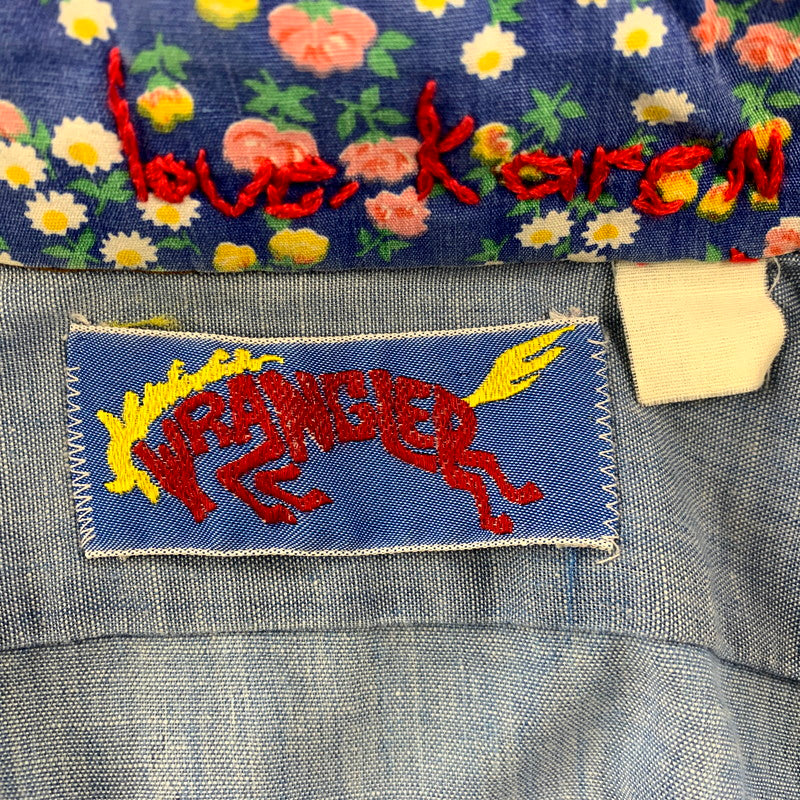 【中古品】【メンズ】 Wrangler ラングラー 70S ”FLOWER" LS WESTERN SHIRT 70年代 フラワー ロングスリーブウェスタンシャツ トップス 長袖 146-250209-ma-01-izu サイズ：不明 カラー：青 万代Net店