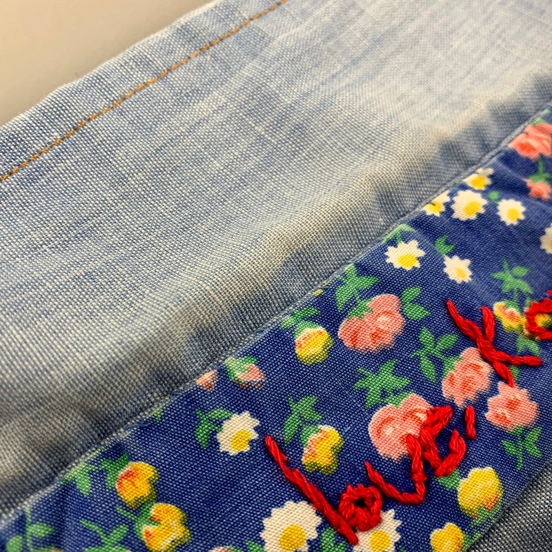 【中古品】【メンズ】 Wrangler ラングラー 70S ”FLOWER" LS WESTERN SHIRT 70年代 フラワー ロングスリーブウェスタンシャツ トップス 長袖 146-250209-ma-01-izu サイズ：不明 カラー：青 万代Net店