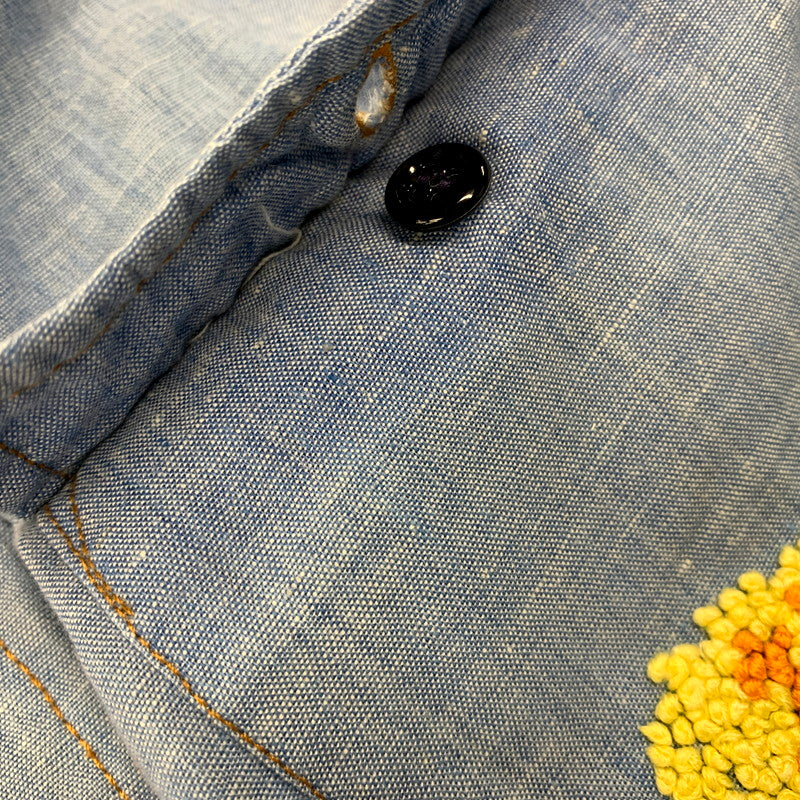 【中古品】【メンズ】 Wrangler ラングラー 70S ”FLOWER" LS WESTERN SHIRT 70年代 フラワー ロングスリーブウェスタンシャツ トップス 長袖 146-250209-ma-01-izu サイズ：不明 カラー：青 万代Net店