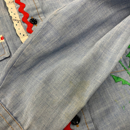 【中古品】【メンズ】 Wrangler ラングラー 70S ”FLOWER" LS WESTERN SHIRT 70年代 フラワー ロングスリーブウェスタンシャツ トップス 長袖 146-250209-ma-01-izu サイズ：不明 カラー：青 万代Net店