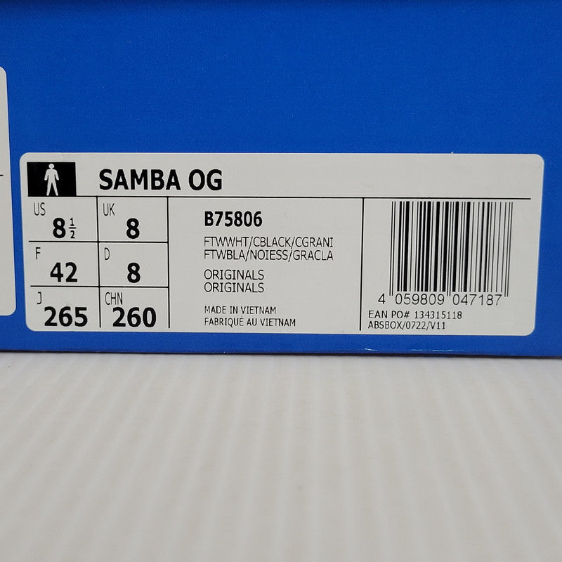 【中古美品】【メンズ】 adidas アディダス SAMBA OG B75806 サンバ OG スニーカー シューズ 靴 161-250201-as-06-izu サイズ：26.5cm カラー：FOOTWEAR WHITE/CORE BLACK/CLEAR GRANITE 万代Net店