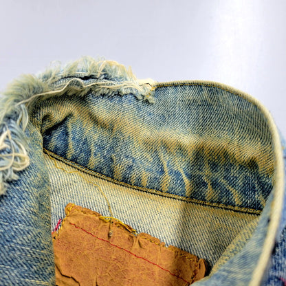 【現状渡し品】【メンズ】 Levi's リーバイス 90S 70502XX 1ST DENIM JACKET CREAM SODA CUSTOM デニムジャケット クリームソーダカスタム 刻印J02 日本製 復刻 1992年製 アウター 146-250202-as-30-izu サイズ：38 カラー：ライトインディゴ 万代Net店