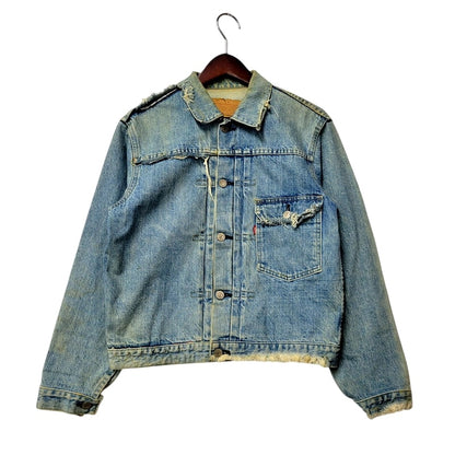 【現状渡し品】【メンズ】 Levi's リーバイス 90S 70502XX 1ST DENIM JACKET CREAM SODA CUSTOM デニムジャケット クリームソーダカスタム 刻印J02 日本製 復刻 1992年製 アウター 146-250202-as-30-izu サイズ：38 カラー：ライトインディゴ 万代Net店