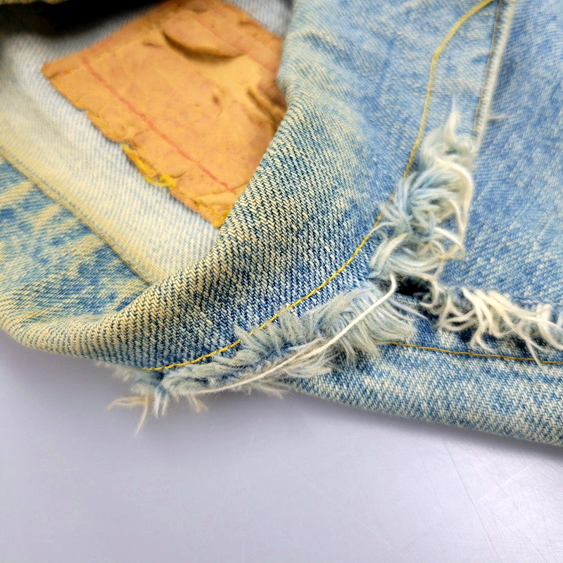 【現状渡し品】【メンズ】 Levi's リーバイス 90S 70502XX 1ST DENIM JACKET CREAM SODA CUSTOM デニムジャケット クリームソーダカスタム 刻印J02 日本製 復刻 1992年製 アウター 146-250202-as-30-izu サイズ：38 カラー：ライトインディゴ 万代Net店