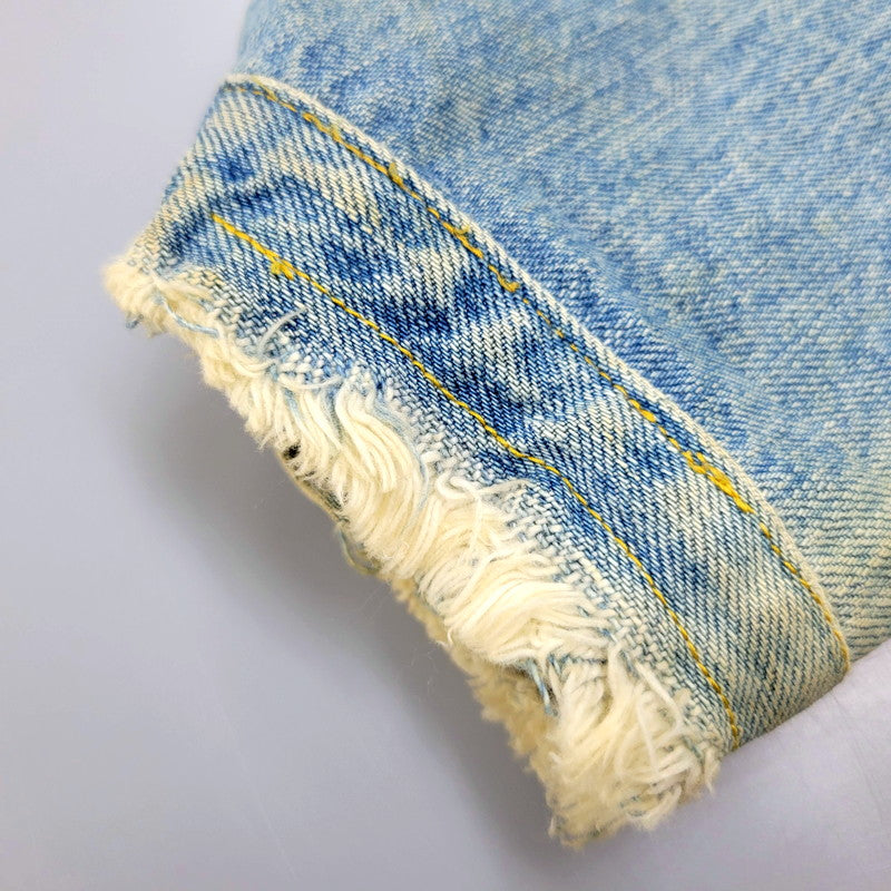 【現状渡し品】【メンズ】 Levi's リーバイス 90S 70502XX 1ST DENIM JACKET CREAM SODA CUSTOM デニムジャケット クリームソーダカスタム 刻印J02 日本製 復刻 1992年製 アウター 146-250202-as-30-izu サイズ：38 カラー：ライトインディゴ 万代Net店