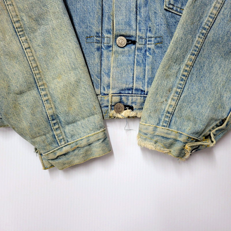 【現状渡し品】【メンズ】 Levi's リーバイス 90S 70502XX 1ST DENIM JACKET CREAM SODA CUSTOM デニムジャケット クリームソーダカスタム 刻印J02 日本製 復刻 1992年製 アウター 146-250202-as-30-izu サイズ：38 カラー：ライトインディゴ 万代Net店