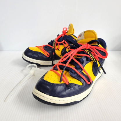 【中古品】【メンズ】 NIKE ナイキ × OFF-WHITE オフホワイト DUNK LOW LTHR CT0856-700 ダンク ロー レザー スニーカー シューズ 靴 160-250202-as-04-izu サイズ：27cm カラー：UNIVERSITY GOLD/MIDNIGHT NAVY 万代Net店