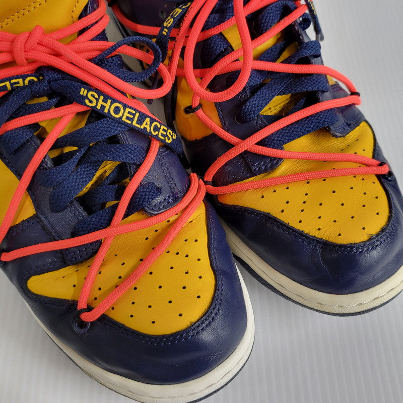 【中古品】【メンズ】 NIKE ナイキ × OFF-WHITE オフホワイト DUNK LOW LTHR CT0856-700 ダンク ロー レザー スニーカー シューズ 靴 160-250202-as-04-izu サイズ：27cm カラー：UNIVERSITY GOLD/MIDNIGHT NAVY 万代Net店