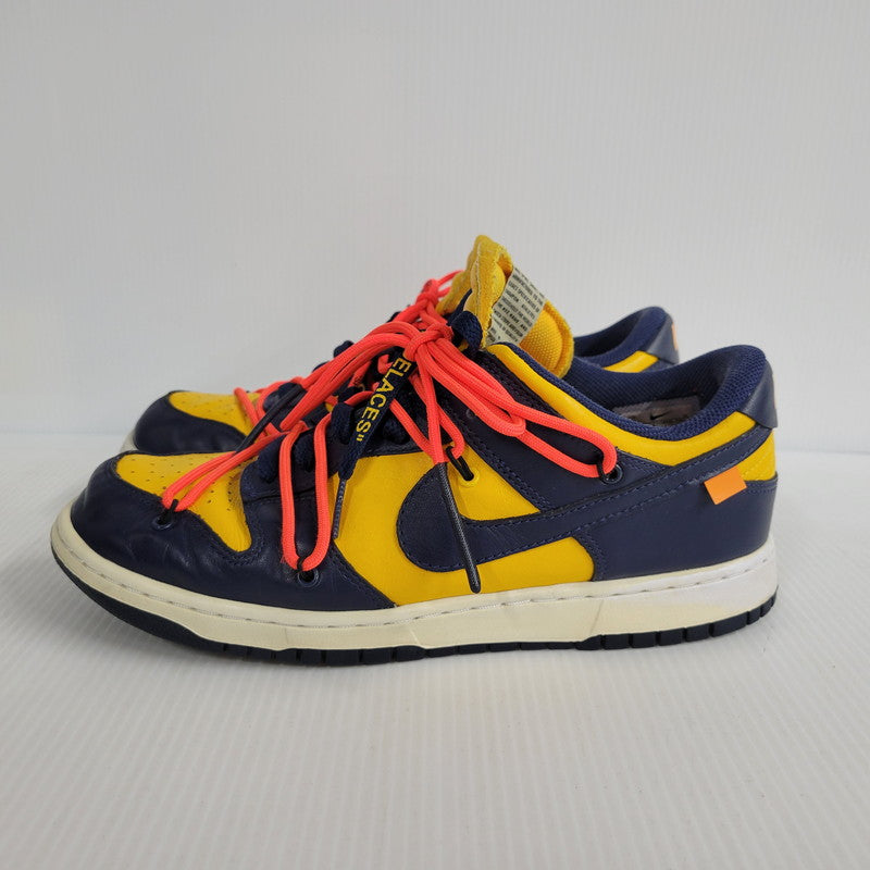 【中古品】【メンズ】 NIKE ナイキ × OFF-WHITE オフホワイト DUNK LOW LTHR CT0856-700 ダンク ロー レザー スニーカー シューズ 靴 160-250202-as-04-izu サイズ：27cm カラー：UNIVERSITY GOLD/MIDNIGHT NAVY 万代Net店