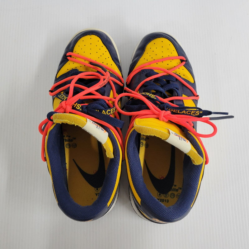 【中古品】【メンズ】 NIKE ナイキ × OFF-WHITE オフホワイト DUNK LOW LTHR CT0856-700 ダンク ロー レザー スニーカー シューズ 靴 160-250202-as-04-izu サイズ：27cm カラー：UNIVERSITY GOLD/MIDNIGHT NAVY 万代Net店