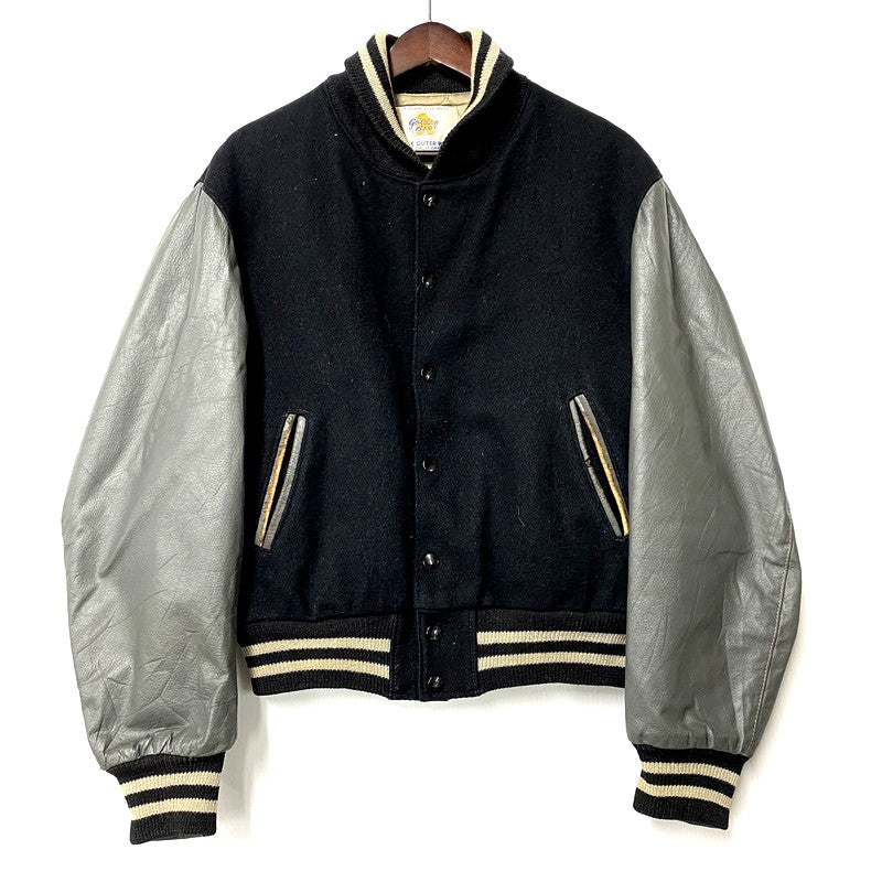 【現状渡し品】【メンズ】 Golden Bear ゴールデンベア 70-80S VARSITY JACKET 70-80年代 バーシティジャケット アウター スタジャン 長袖 146-250208-ma-19-izu サイズ：M カラー：黒系 万代Net店