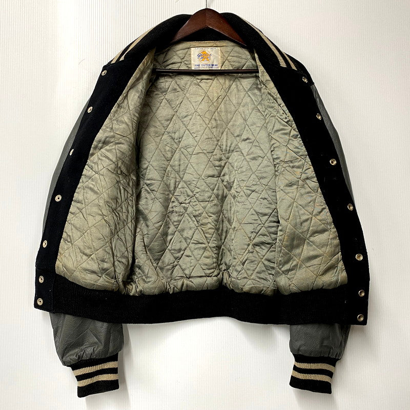 【現状渡し品】【メンズ】 Golden Bear ゴールデンベア 70-80S VARSITY JACKET 70-80年代 バーシティジャケット アウター スタジャン 長袖 146-250208-ma-19-izu サイズ：M カラー：黒系 万代Net店