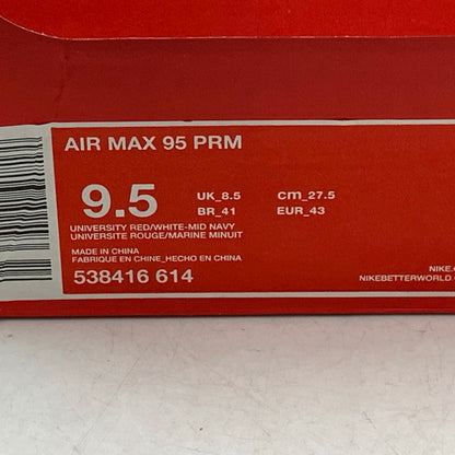 【現状渡し品】【メンズ】 NIKE ナイキ AIR MAX 95 PRM 538416-614 エアマックス 95 プレミアム スニーカー シューズ 靴 160-250205-as-31-izu サイズ：27.5cm カラー：UNIVERSITY RED/WHITE-MID NAVY 万代Net店