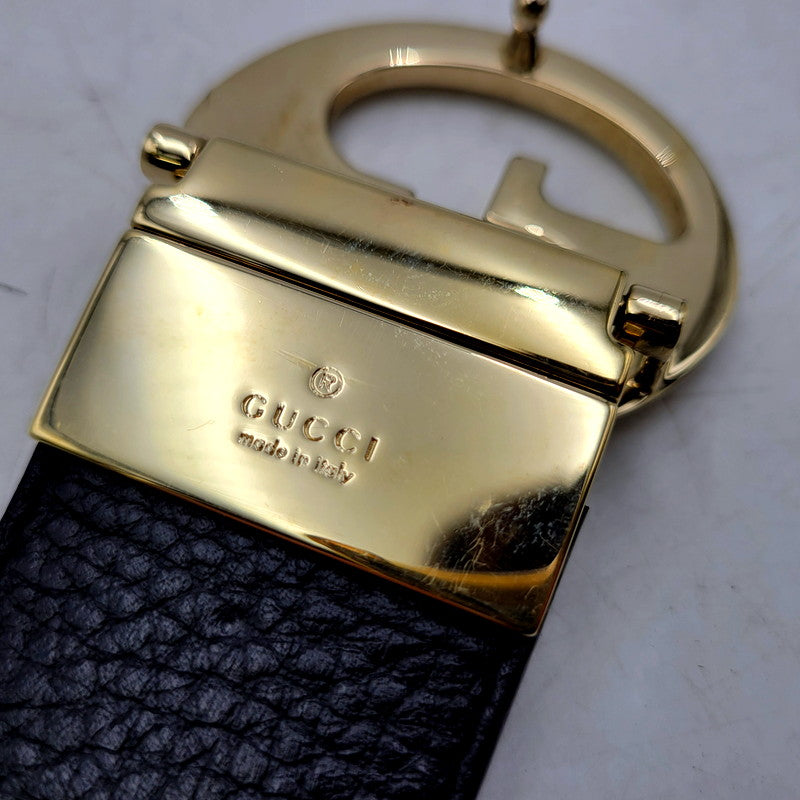 【中古品】【メンズ/レディース】 GUCCI グッチ GG LEATHER BELT 450000 レザーベルト 小物 183-250204-as-13-izu カラー：ブラウン系 万代Net店