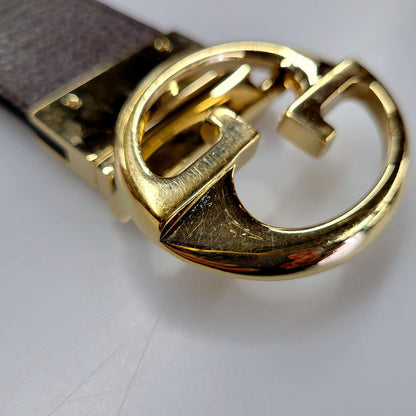 【中古品】【メンズ/レディース】 GUCCI グッチ GG LEATHER BELT 450000 レザーベルト 小物 183-250204-as-13-izu カラー：ブラウン系 万代Net店