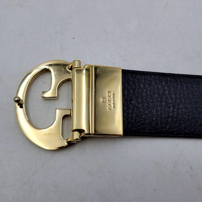 【中古品】【メンズ/レディース】 GUCCI グッチ GG LEATHER BELT 450000 レザーベルト 小物 183-250204-as-13-izu カラー：ブラウン系 万代Net店