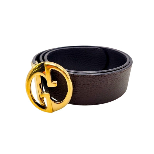 【中古品】【メンズ/レディース】 GUCCI グッチ GG LEATHER BELT 450000 レザーベルト 小物 183-250204-as-13-izu カラー：ブラウン系 万代Net店