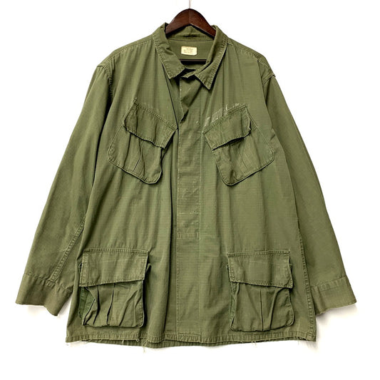 【現状渡し品】【メンズ】  US.ARMY ユーエスアーミー 60S JUNGLE FATIGUE JACKET 8405-935-4711 ジャングル ファティーグ ジャケット アウター 146-250204-as-24-izu サイズ：L-R カラー：グリーン 万代Net店