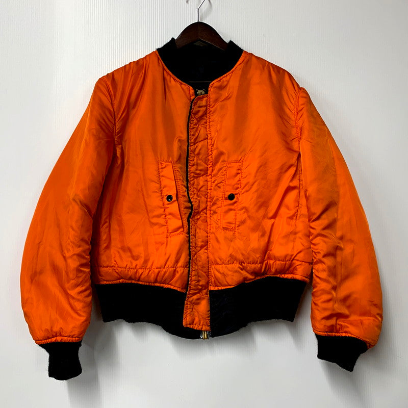 【中古品】【メンズ】  ALPHA INDUSTRIES アルファ インダストリーズ IDEAL ZIP 80-90S MA-1 FLIGHT JACKET 615-37901 フライトジャケット USA製 アウター 146-250204-as-25-izu サイズ：M カラー：ブラック/オレンジ 万代Net店