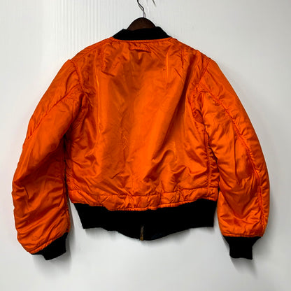 【中古品】【メンズ】  ALPHA INDUSTRIES アルファ インダストリーズ IDEAL ZIP 80-90S MA-1 FLIGHT JACKET 615-37901 フライトジャケット USA製 アウター 146-250204-as-25-izu サイズ：M カラー：ブラック/オレンジ 万代Net店