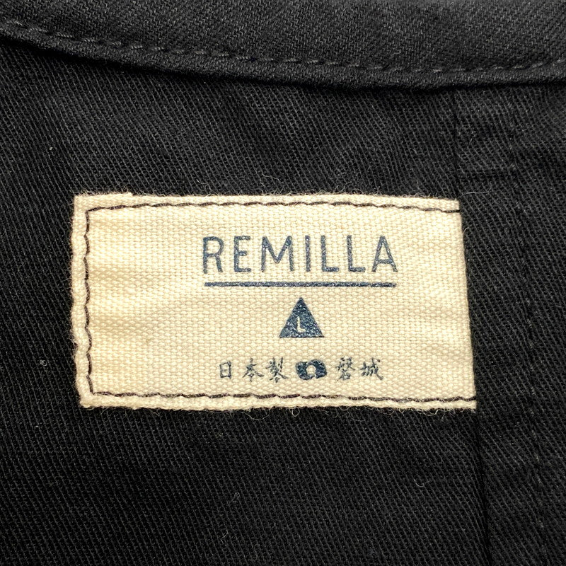 【中古品】【メンズ】 remilla レミーラ ノーカラーカバースモック シャツ ジャケット 142-250208-as-17-izu サイズ：L カラー：ブラック 万代Net店