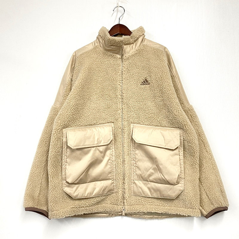 【中古美品】【メンズ】 adidas アディダス IK7342 WORD BOA JACKET ワーディングボアジャケット アウター 長袖 148-250208-ma-27-izu サイズ：XL カラー：ベージュ 万代Net店