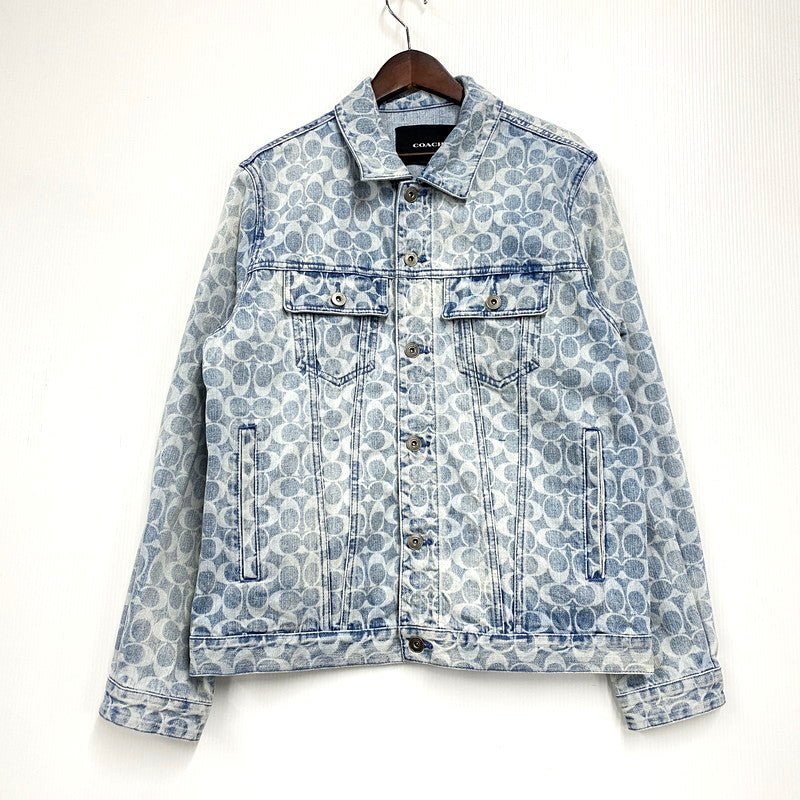 【中古品】【メンズ】 COACH コーチ SIGNATURE DENIM JACKET C0918 シグネチャー デニムジャケット アウター 141-250205-as-21-izu サイズ：L カラー：ライトインディゴ 万代Net店