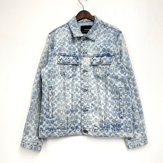 【中古品】【メンズ】 COACH コーチ SIGNATURE DENIM JACKET C0918 シグネチャー デニムジャケット アウター 141-250205-as-21-izu サイズ：L カラー：ライトインディゴ 万代Net店