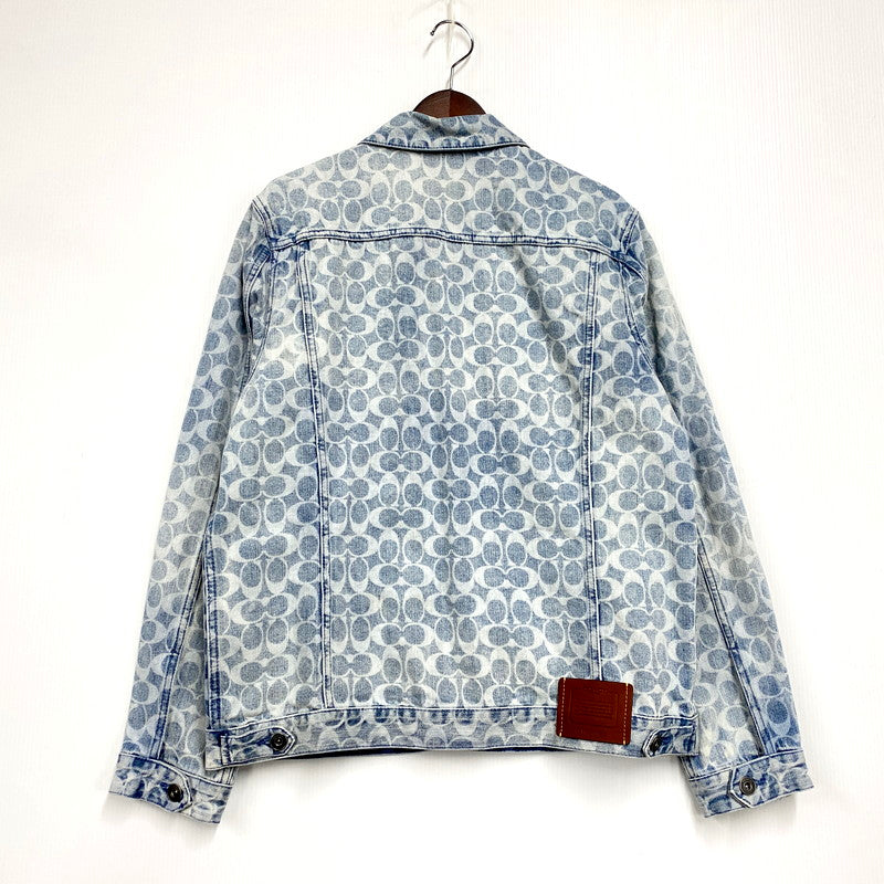 【中古品】【メンズ】 COACH コーチ SIGNATURE DENIM JACKET C0918 シグネチャー デニムジャケット アウター 141-250205-as-21-izu サイズ：L カラー：ライトインディゴ 万代Net店